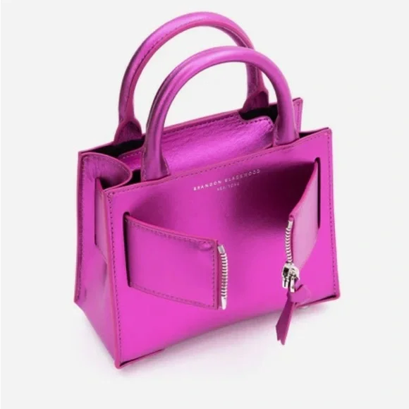 Brandon Blackwood METALLIC MAGENTA LEATHER Kuei bag - Picture 9 of 9
